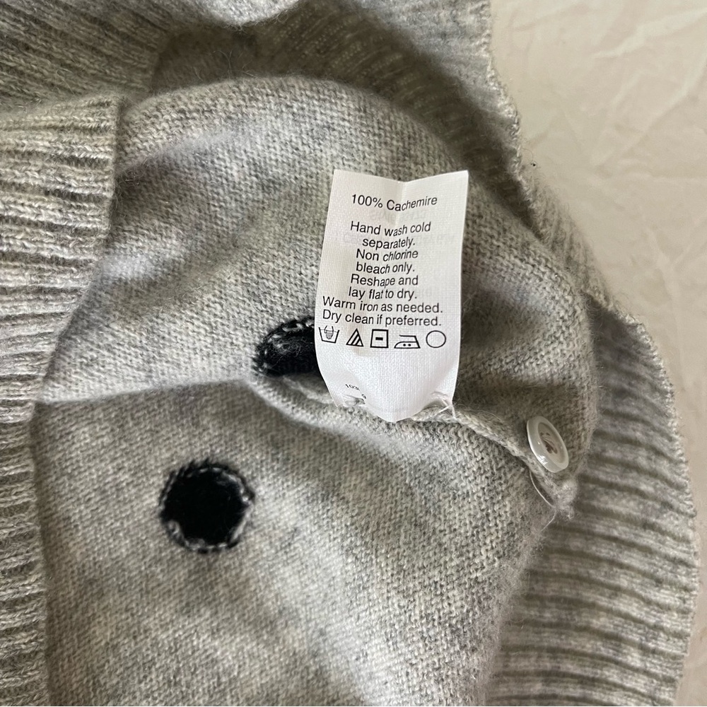 J. Crew Cashmere Crewneck Sweater with Polka Dots - Picture 4 of 8